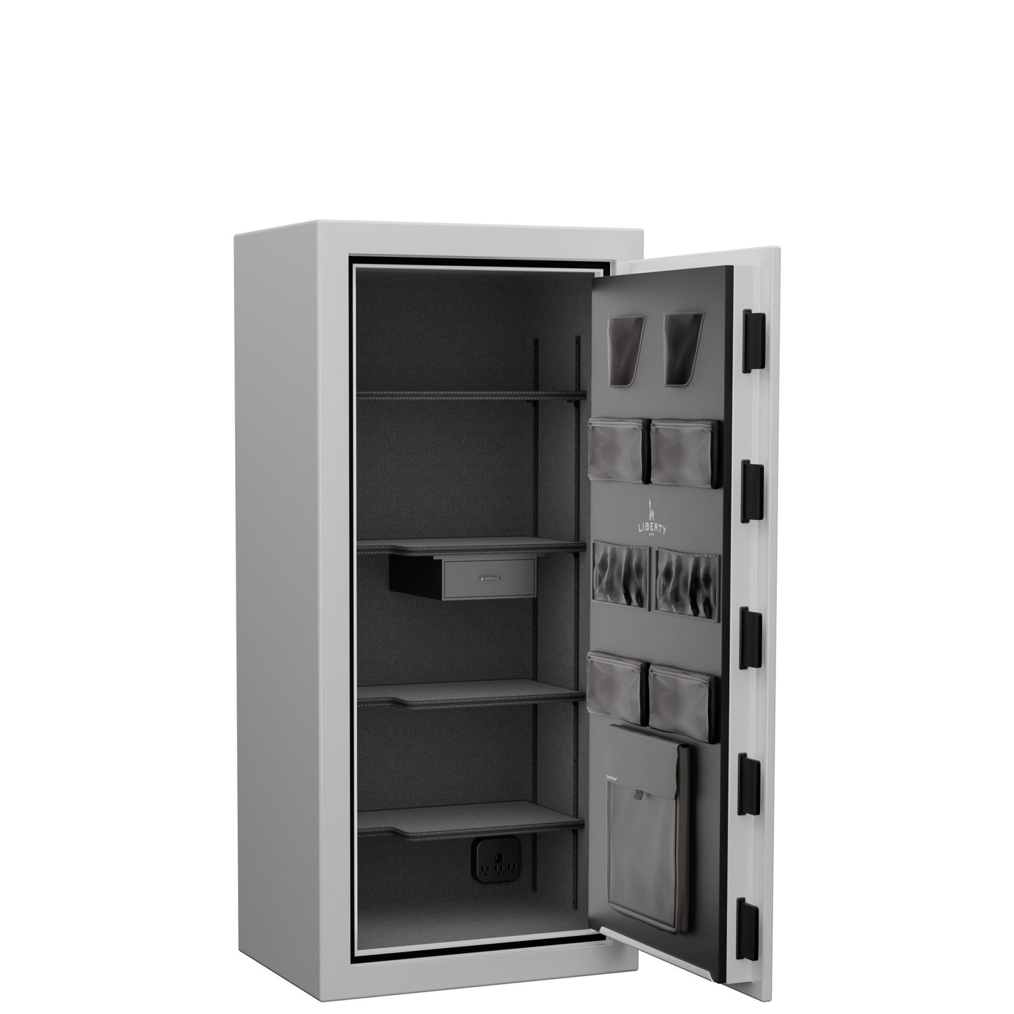 Home SE | Home Series 20 | Level 4 Security | 90 Minute Fire Protection | Dimensions: 60.5"(H) x 28"(W) x 20"(D) | Icy White Gloss Limited Edition Safe Colors - Open Door