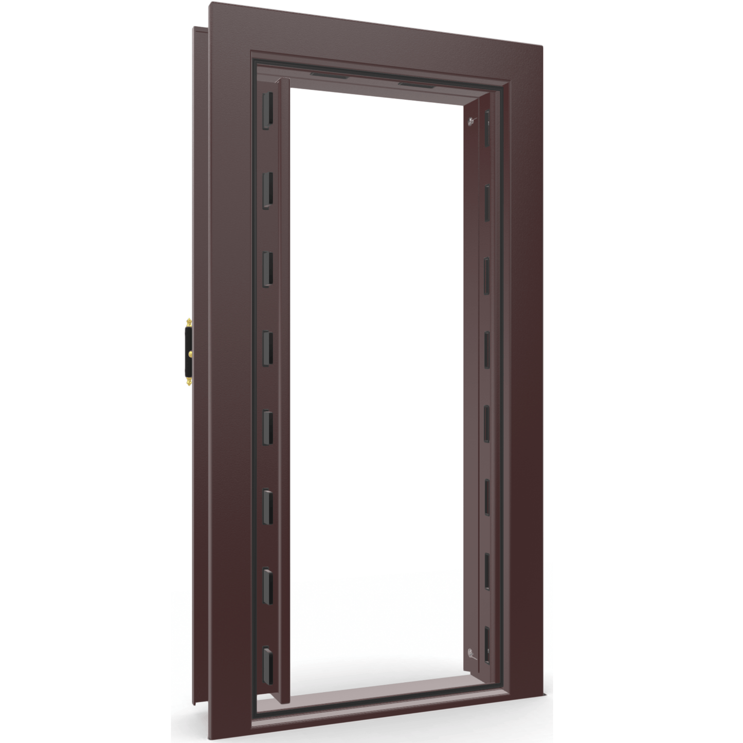 Vault Door Series | In-Swing | Left  Hinge | Burgundy Marble | Mechanical Lock - open