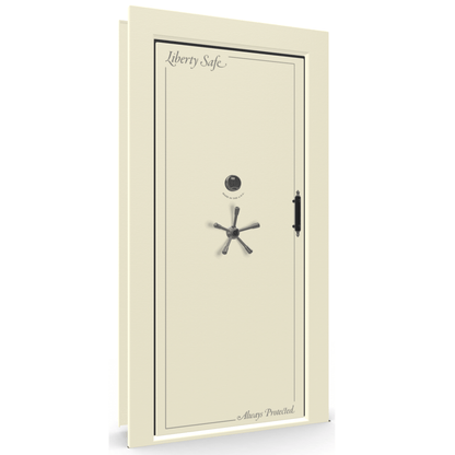 Vault Door Series | In-Swing | Left  Hinge | White Marble | Electronic Lock - closed