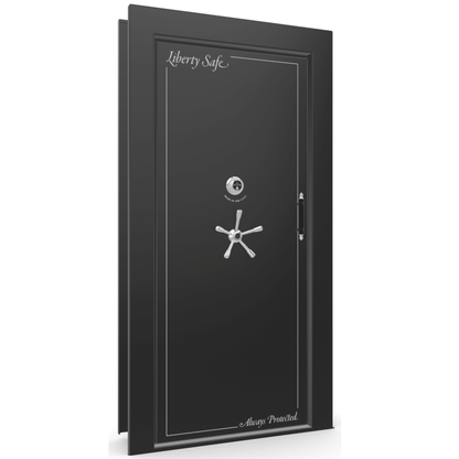 Vault Door Series | In-Swing | Left  Hinge | Black Gloss | Mechanical Lock - closed