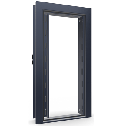 Vault Door Series | In-Swing | Left  Hinge | Blue Gloss | Mechanical Lock - open