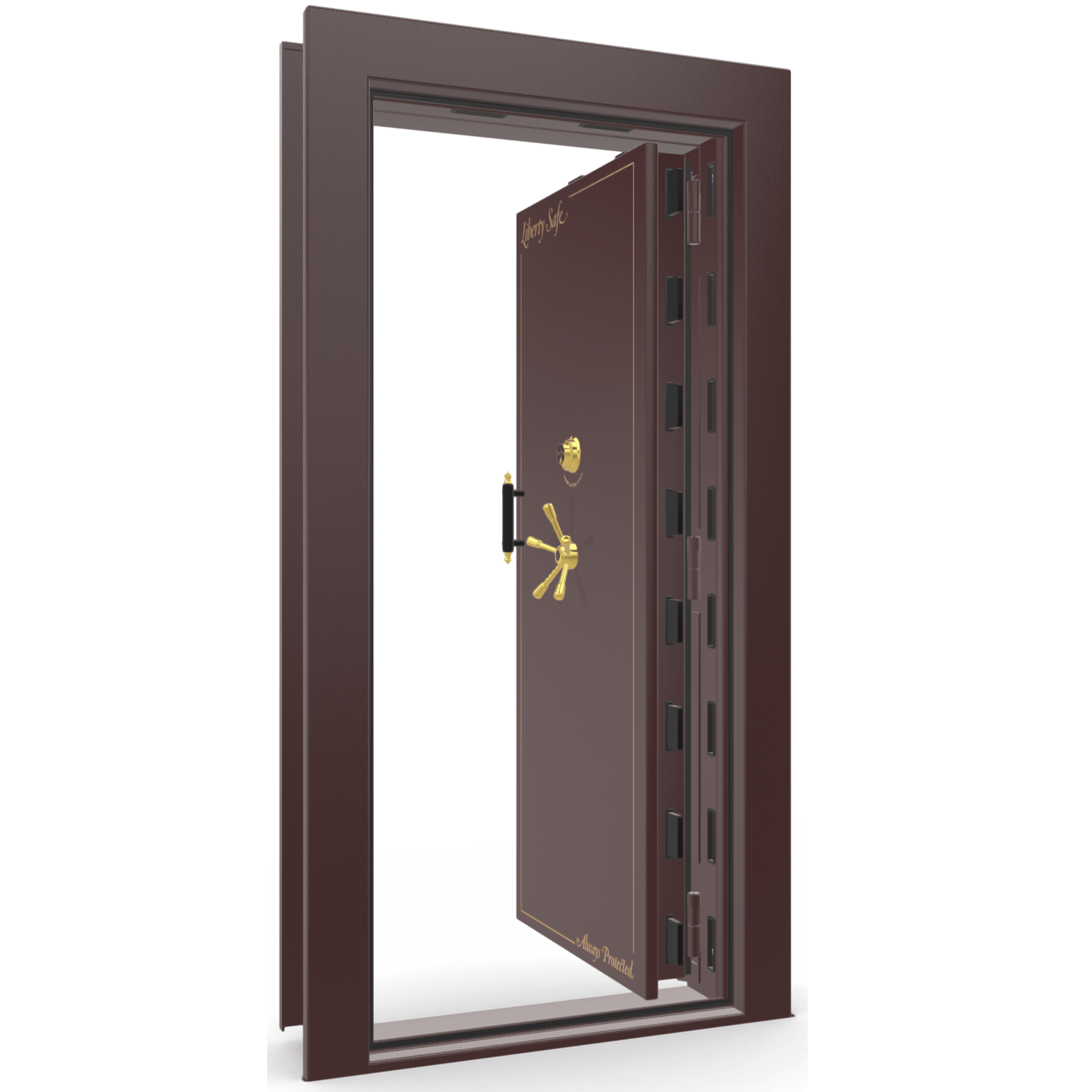 Vault Door Series | In-Swing | Right Hinge | Burgundy Marble | Mechanical Lock - open