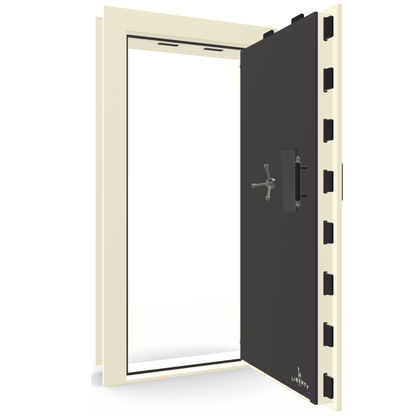 Vault Door Series | Out-Swing | Right  Hinge | White Marble | Mechanical Lock - open