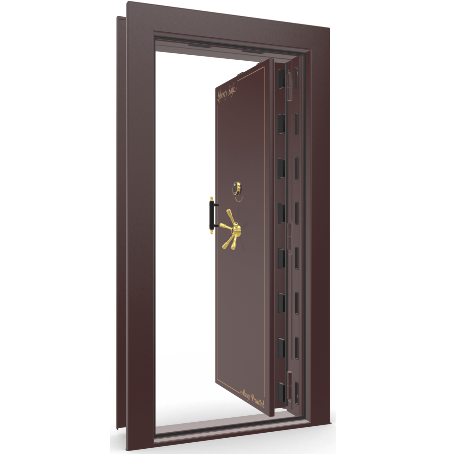 Vault Door Series | In-Swing | Right Hinge | Burgundy Marble | Electronic Lock - open