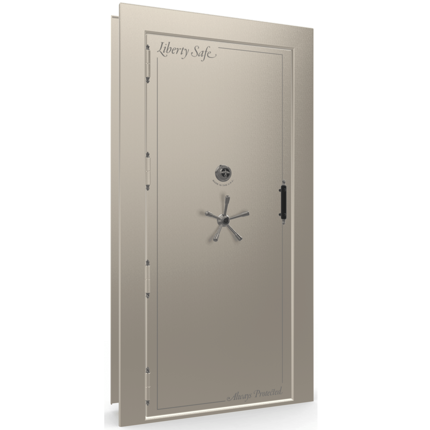Vault Door Series | Out-Swing | Left  Hinge | Champagne Gloss | Mechanical Lock - closed