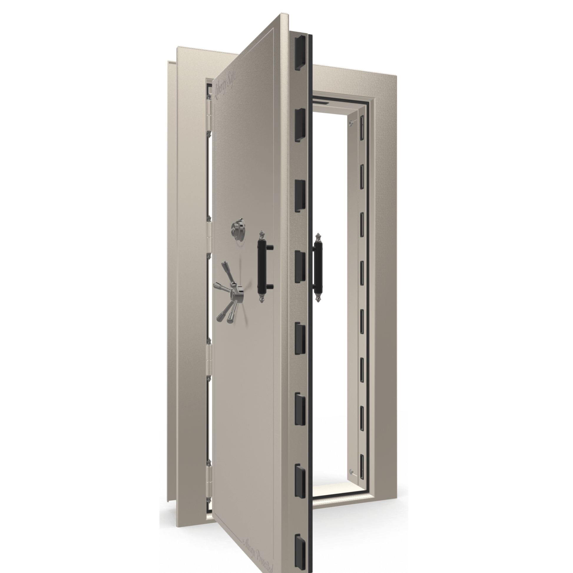 Vault Door Series | Out-Swing | Left  Hinge | Champagne Gloss | Mechanical Lock - open