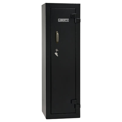 Ammo Cabinet 10 |  Dimensions: 59”(H) x 18”(W) x 16”(D) | 1 (Expandable to 2) Long Guns | Black - closed
