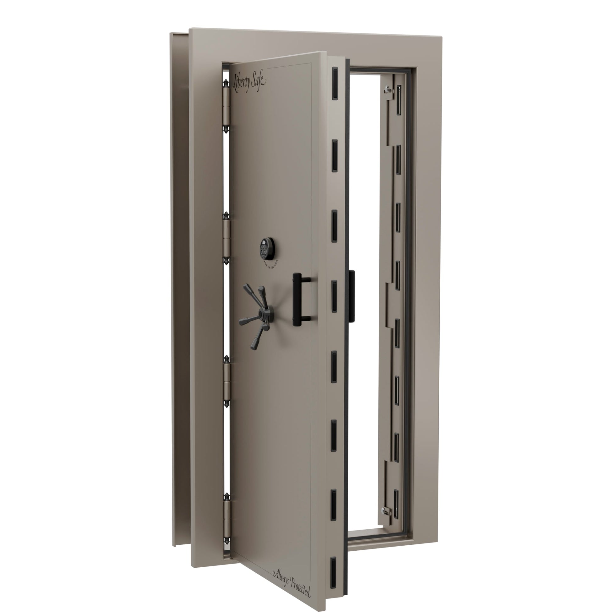 Vault Door Series | Out-Swing | Left  Hinge | Champagne Gloss | Electronic Lock - open