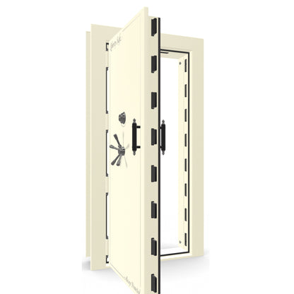 Vault Door Series | Out-Swing | Left  Hinge | White Marble | Electronic Lock - open