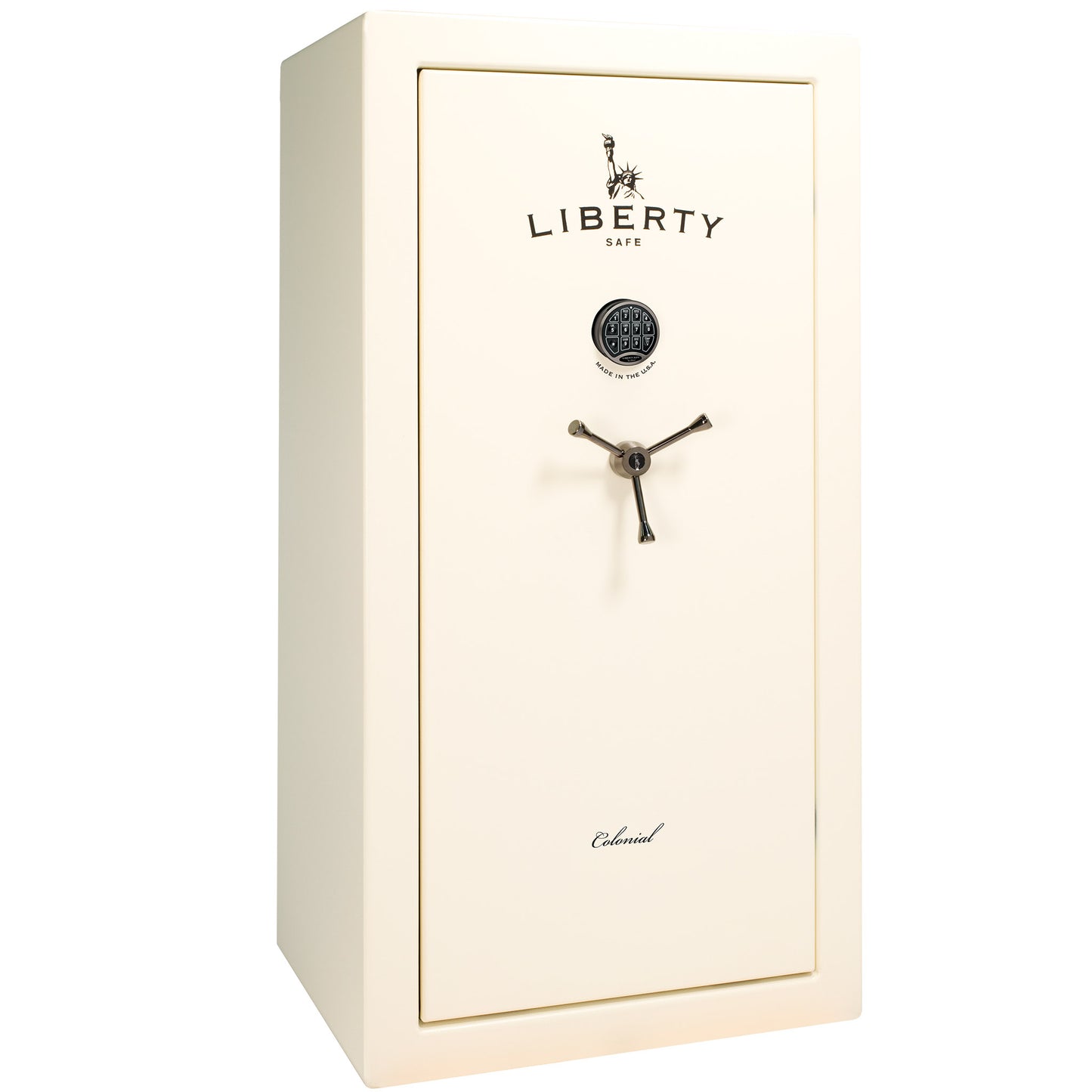 Colonial Series | Level 4 Security | 75 Minute Fire Protection | 23 PRO FLEX | DIMENSIONS: 60.5"(H) X 30"(W) X 22"(D*) | White Gloss Black Chrome | Electronic Lock - Closed