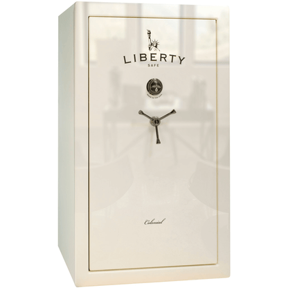 Colonial Series | Level 3 Security | 75 Minute Fire Protection | 50XT | DIMENSIONS: 72.5"(H) X 42"(W) X 30.5"(D) | White Gloss Brass | Electronic Lock