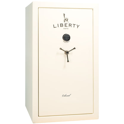 Colonial Series | Level 4 Security | 75 Minute Fire Protection | 30 PRO FLEX | DIMENSIONS: 60.5"(H) X 36"(W) X 22"(D*) | White Gloss Black Chrome | Electronic Lock - Closed