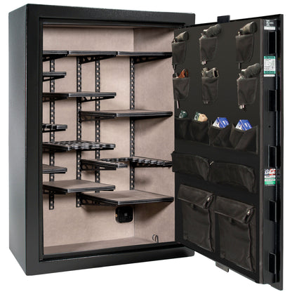 Colonial 35 | Pro Flex Interior | Level 4 Security | 75 Minute Fire Protection | Dimensions: 60.5"(H) x 42"(W) x 22"(D) | Up to 45 Long Guns | Black Gloss | Electronic Lock - Open