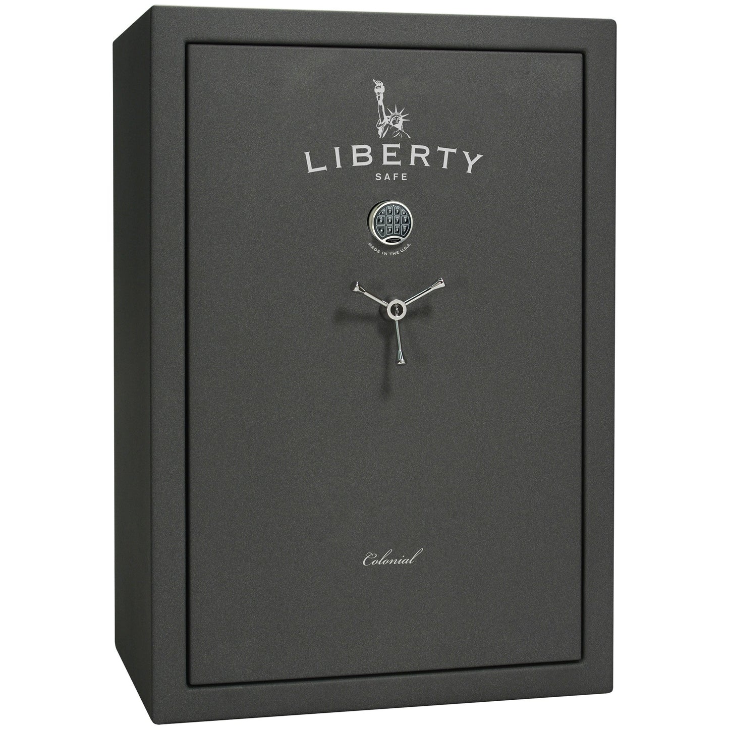 Colonial Series | Level 4 Security | 75 Minute Fire Protection | 35 | DIMENSIONS: 60.5"(H) X 42”(W) X 22"(D*) | Granite Textured | Electronic Lock - closed