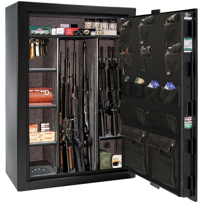 Colonial Series | Level 4 Security | 75 Minute Fire Protection | 35 | DIMENSIONS: 60.5"(H) X 42”(W) X 22"(D*) | Black Gloss | Electronic Lock - open