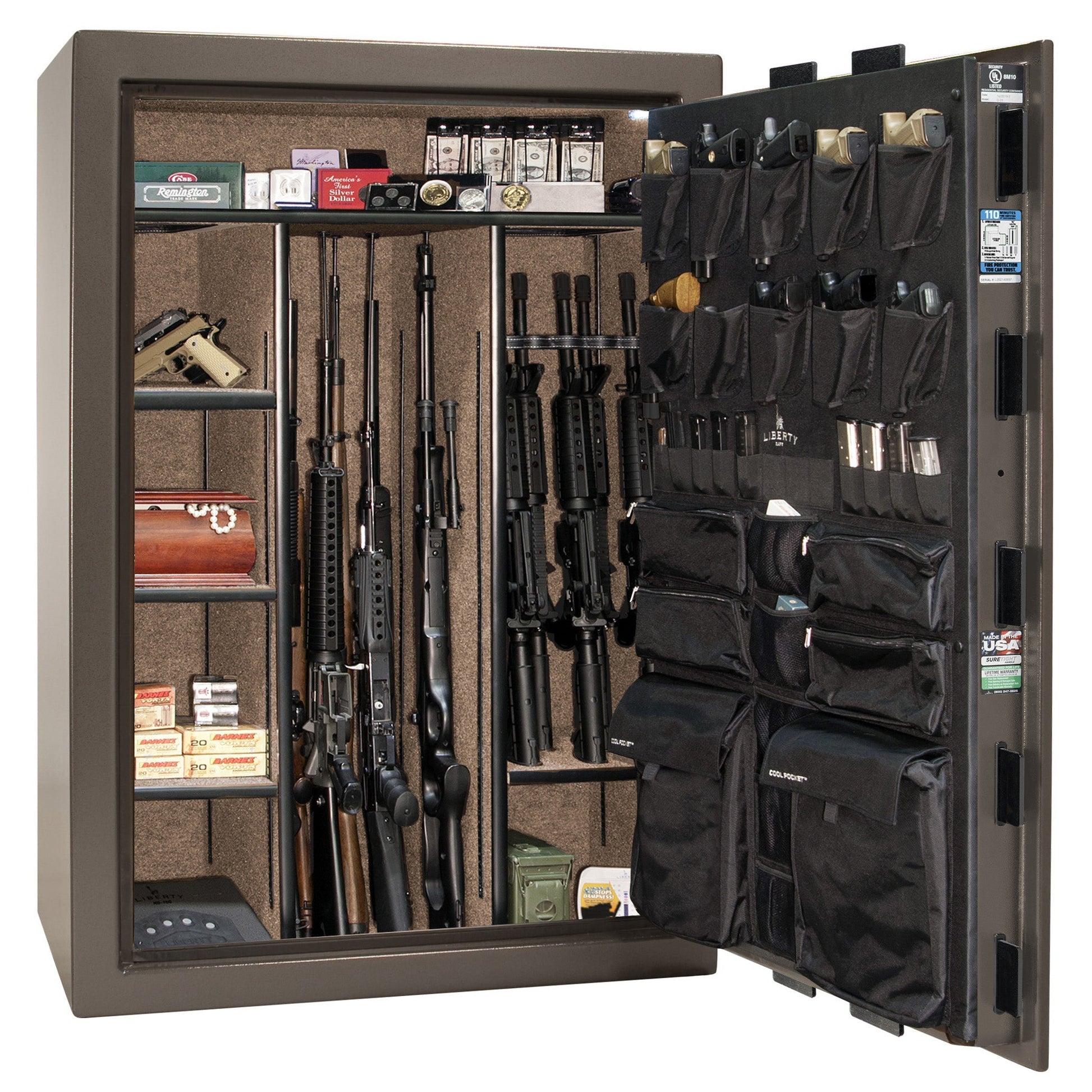 Fatboy Series | 64XT | Level 5 Security | 110 Minute Fire Protection | Dimensions: 60.5"(H) x 42"(W) x 27.5"(D) | Up to 60 Long Guns | Bronze Textured | Mechanical Lock