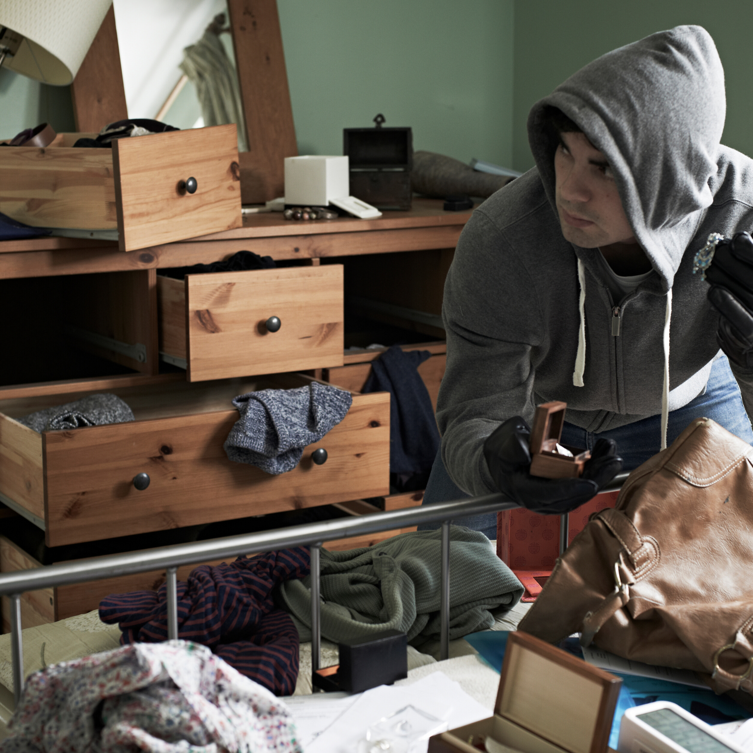 Burglary scene.