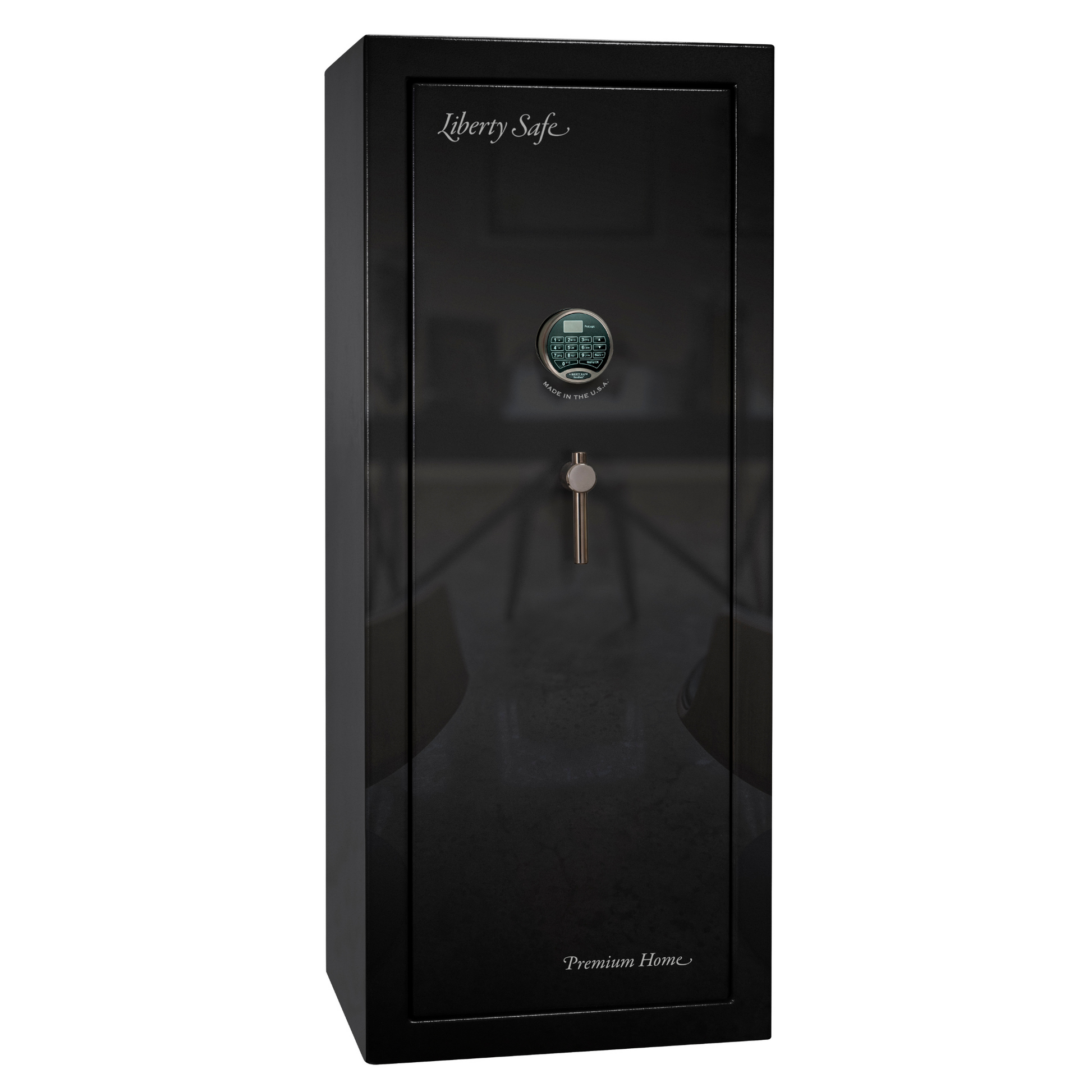 Premium Home Series | Level 7 Security | 2 Hour Fire Protection | 17 | Dimensions: 60.25"(H) x 24.5"(W) x 19"(D) | Black Gloss Black Chrome - Closed Door